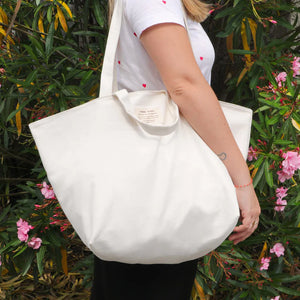 Sac cabas en coton natté comme avant