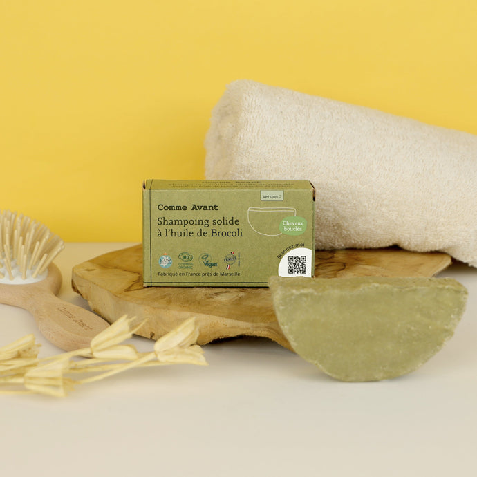 shampoing solide comme avant à l'huile de brocoli