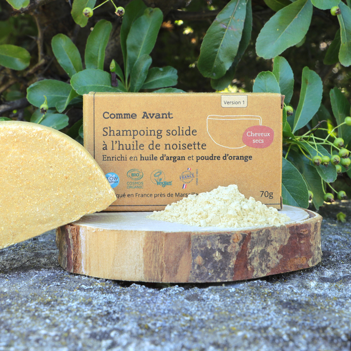 Huile d'argan dans notre shampoing qui nourrie la fibre capillaire