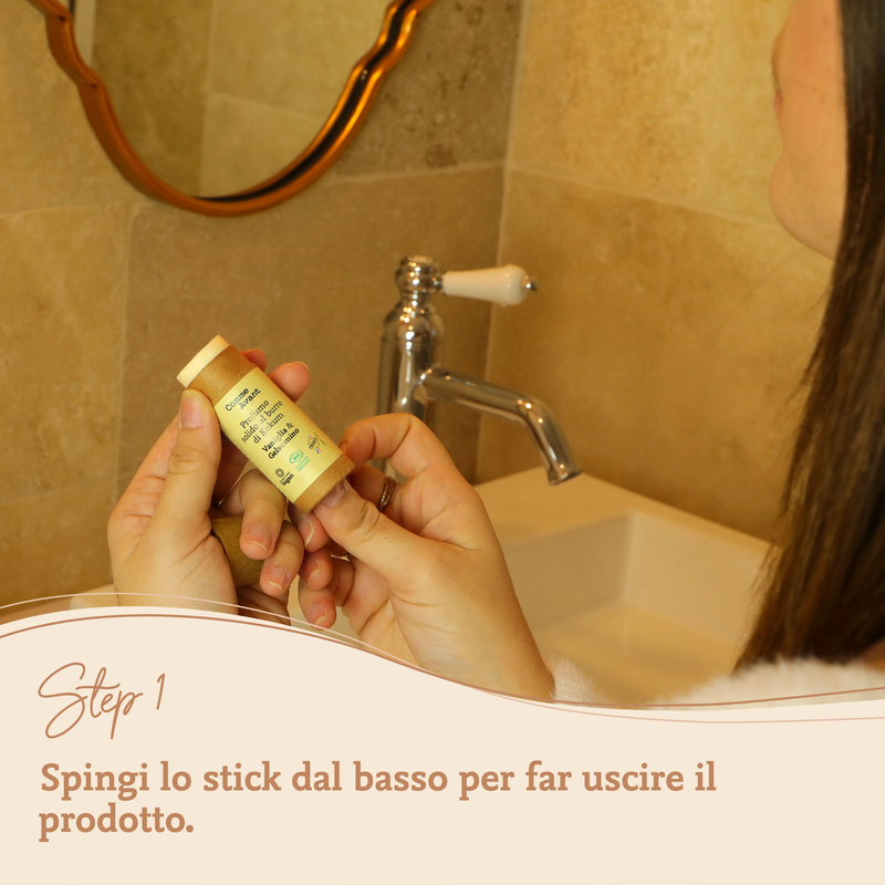 Applicazione profumo solido biologico Comme Avant