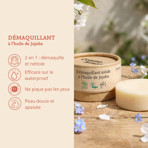 Démaquillant solide à l'huile de jojoba