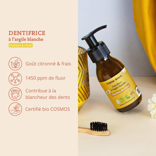 Argument dentifrice citron et charbon comme avant