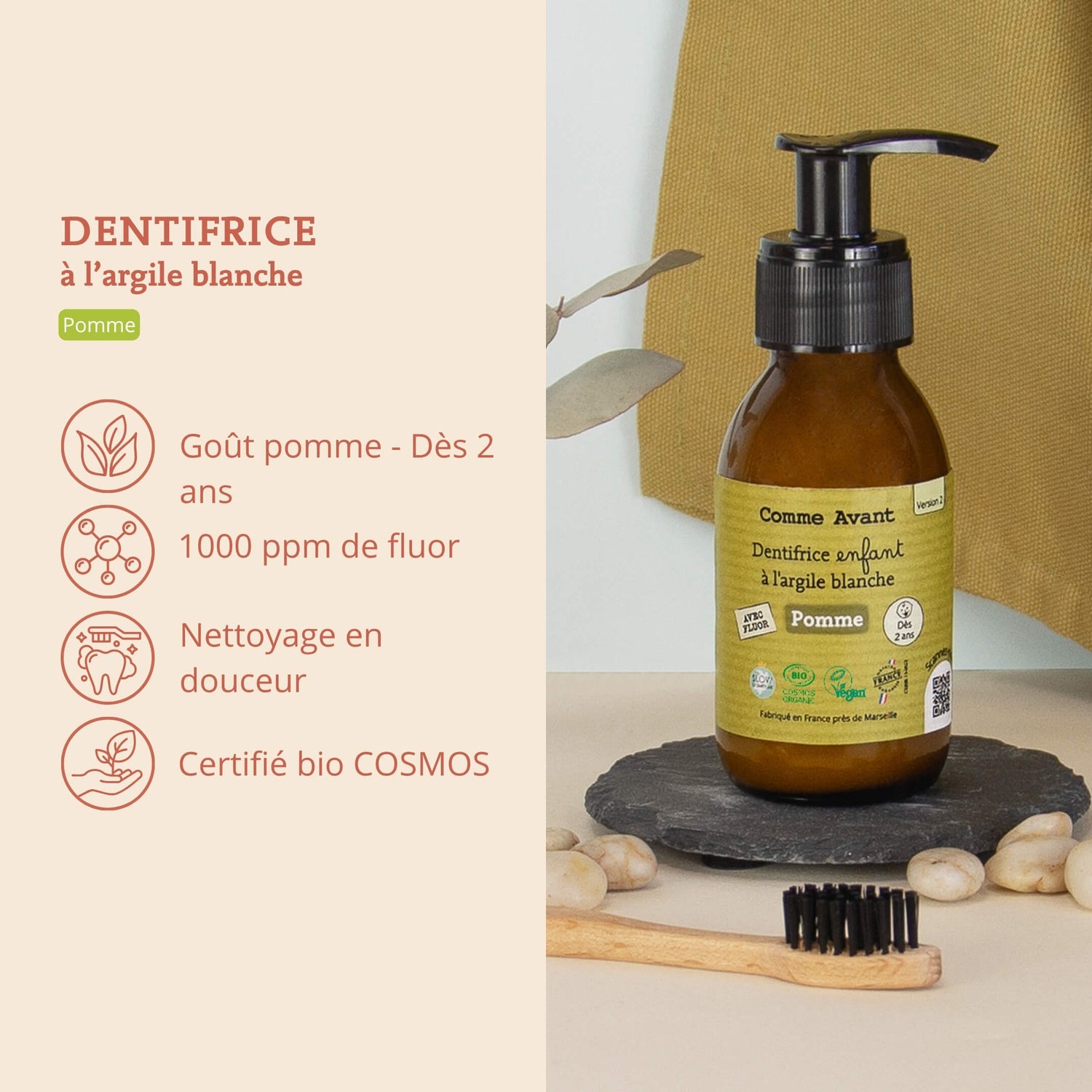 Argument dentifrice pomme comme avant