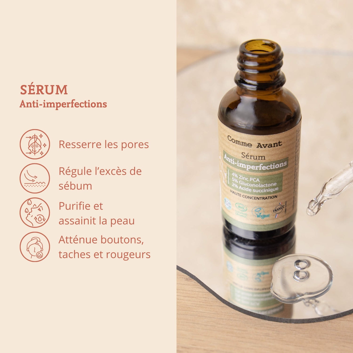 Argument sérum anti imperfections comme avant