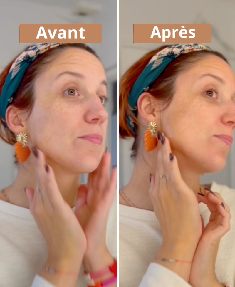 Avant et après utilisation du sérum bonne mine