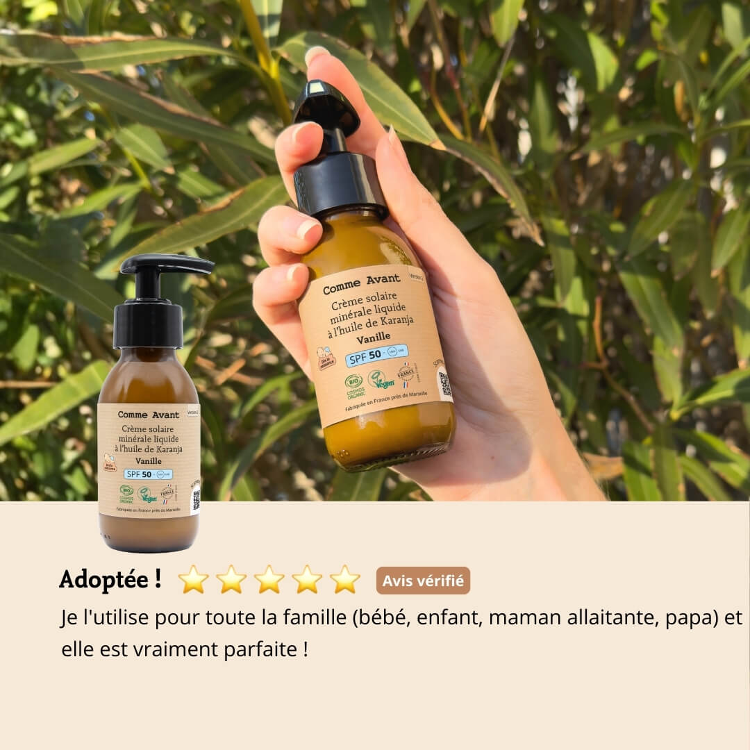 avis client creme solaire liquide comme avant