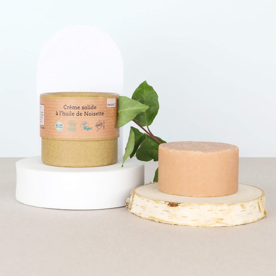 crème solide à l'huile de noisette comme avant