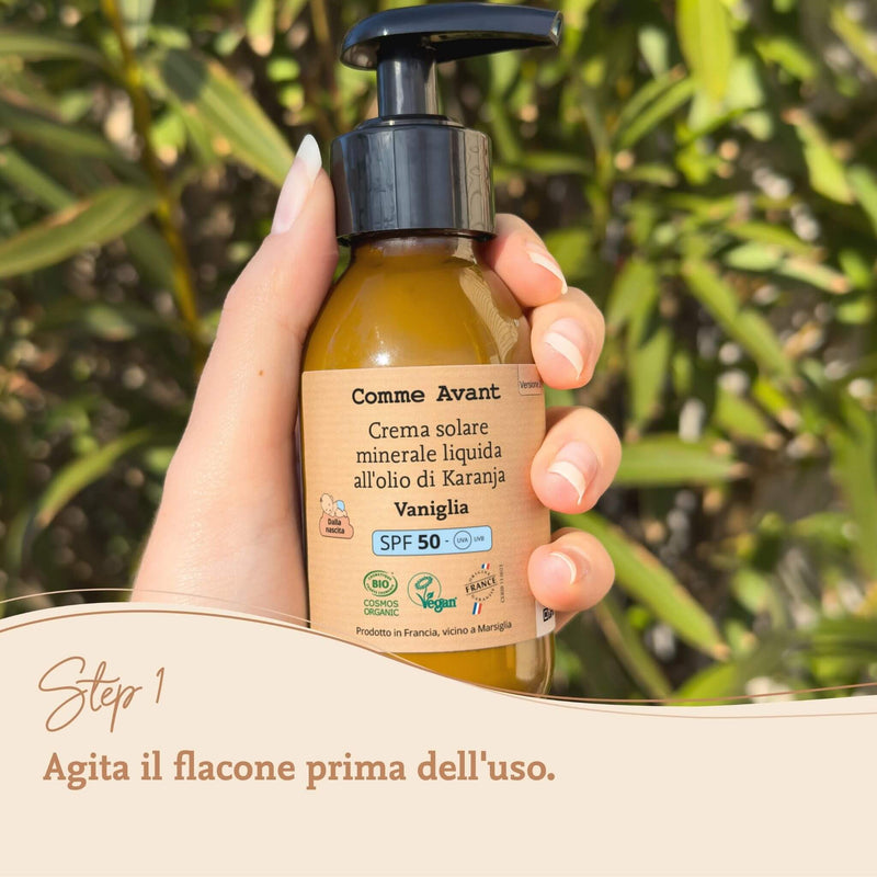 tutorial crema solare SPF50 Comme Avant