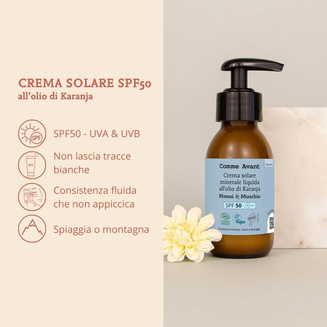 Crema solare con protezione SPF50 
