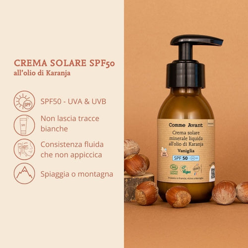 Crema solare SPF50 all'olio di Karanja