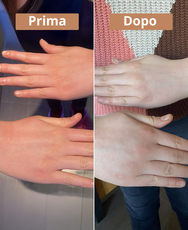 prima e dopo la crema al burro di karité Comme Avant