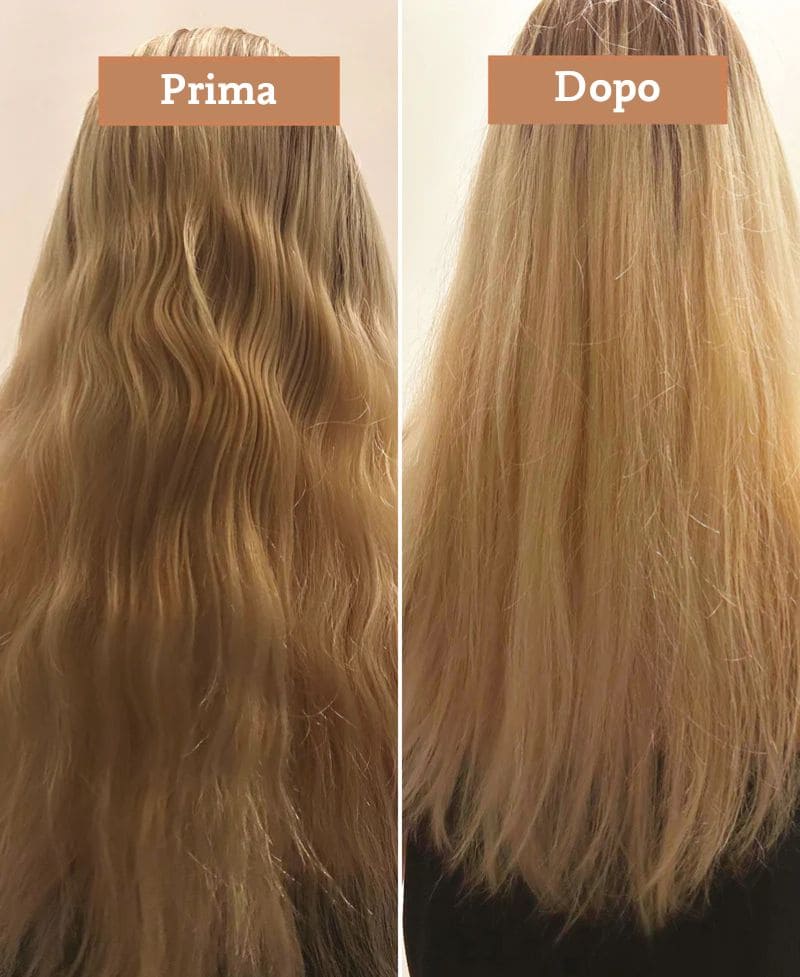 I risultati dello shampoo blu di Comme Avant sui capelli biondi