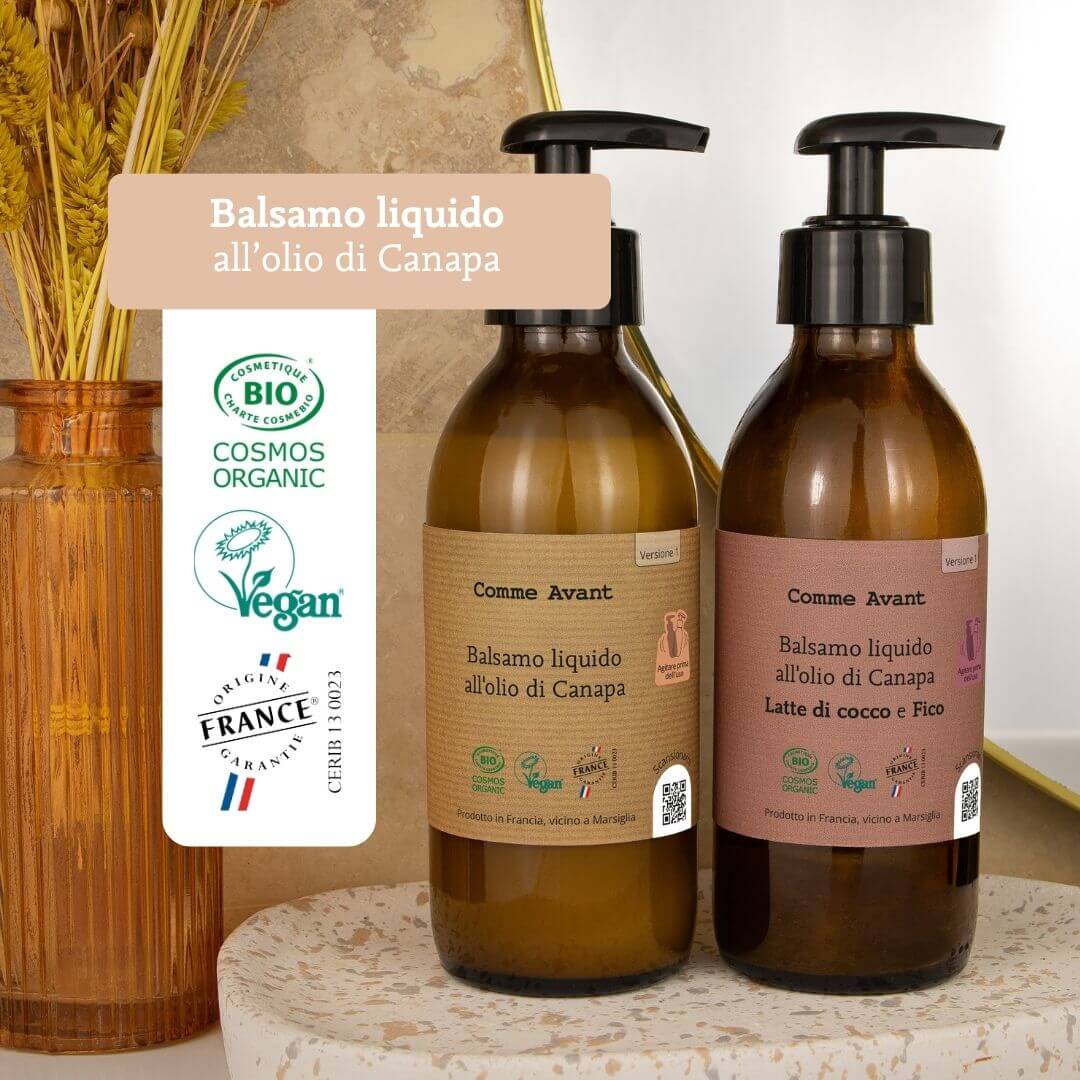 Balsamo liquido all'olio di Canapa labels