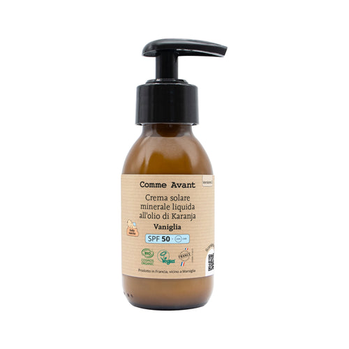 Crema solare con profumazione alla vaniglia