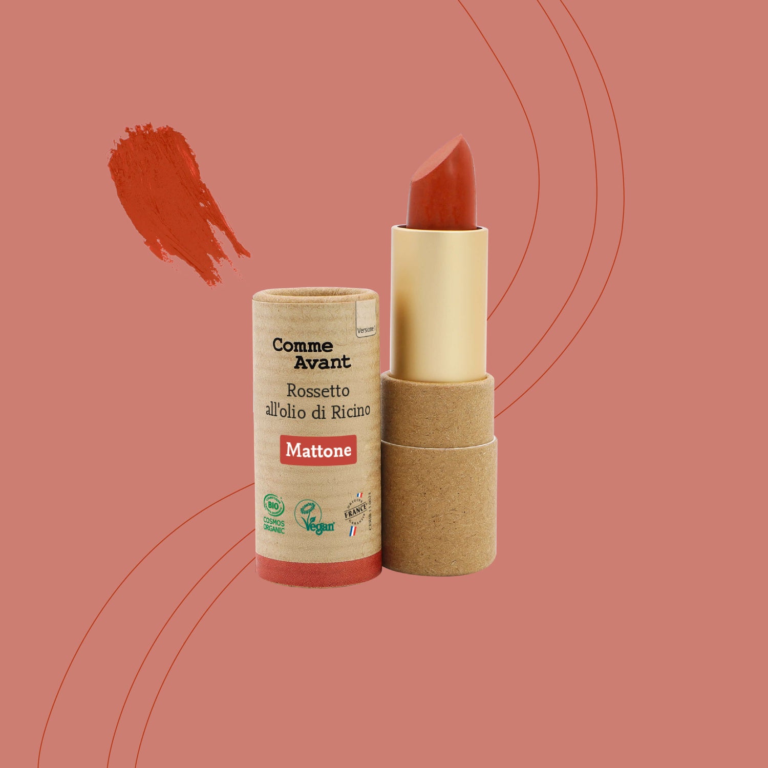 Rossetto mattone all'olio di ricino Comme Avant