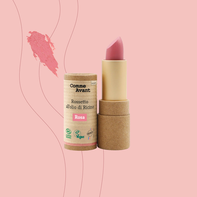 Rossetto rosa all'olio di ricino Comme Avant