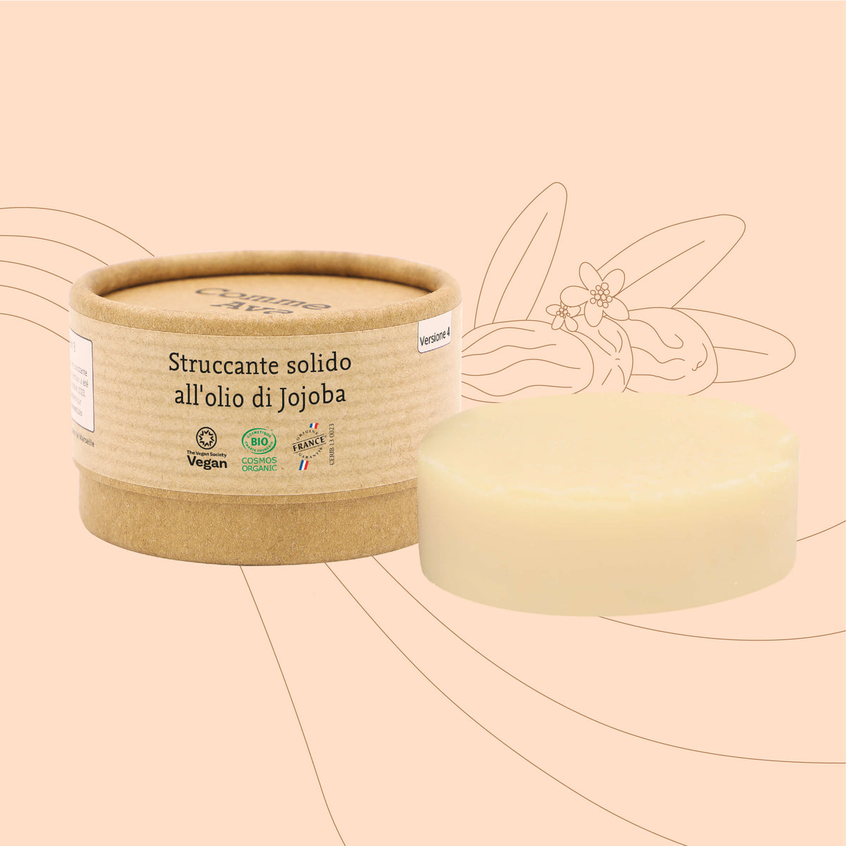 Struccante solido all'olio di jojoba biologico e vegano