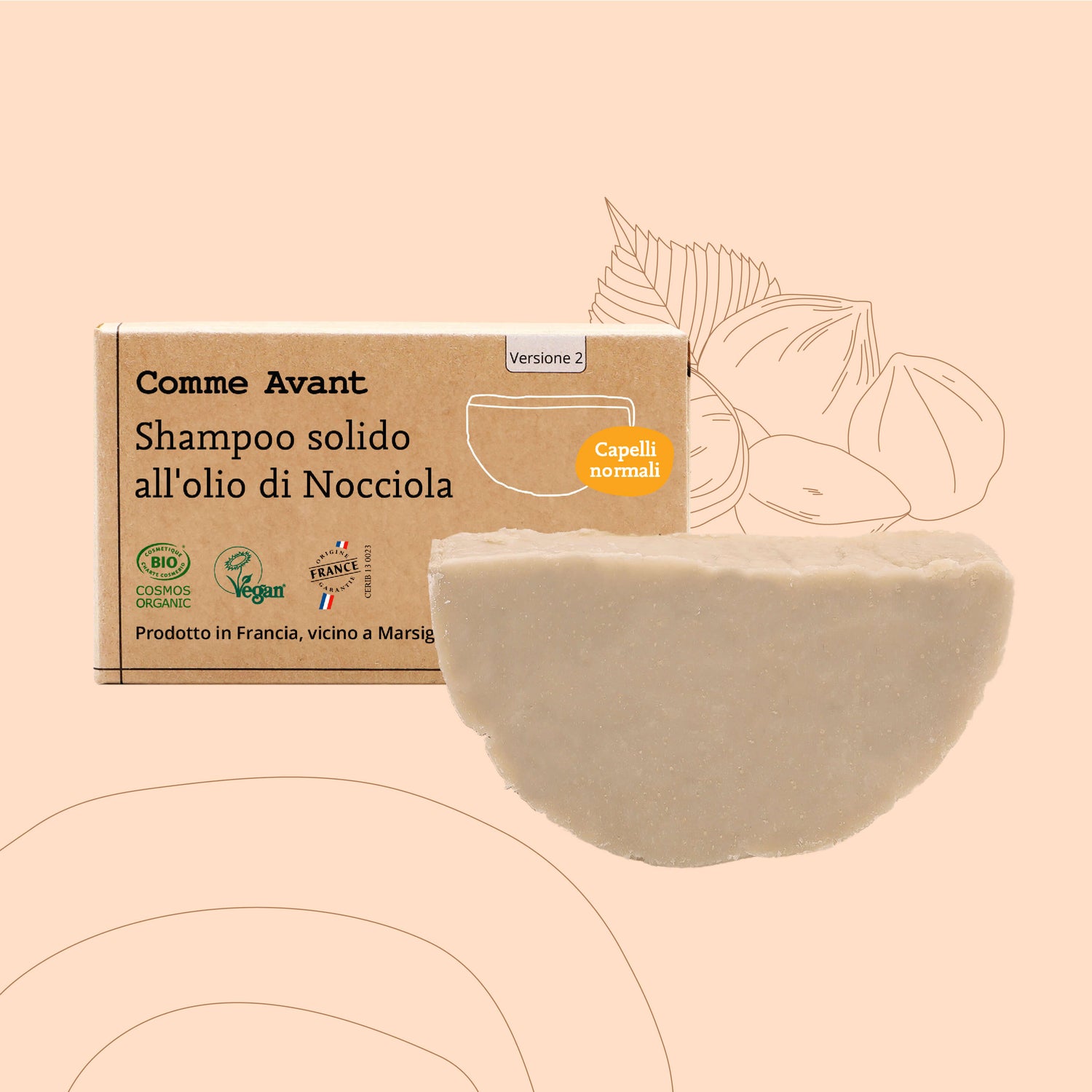 Shampoo solido all'olio di Nocciola Comme Avant