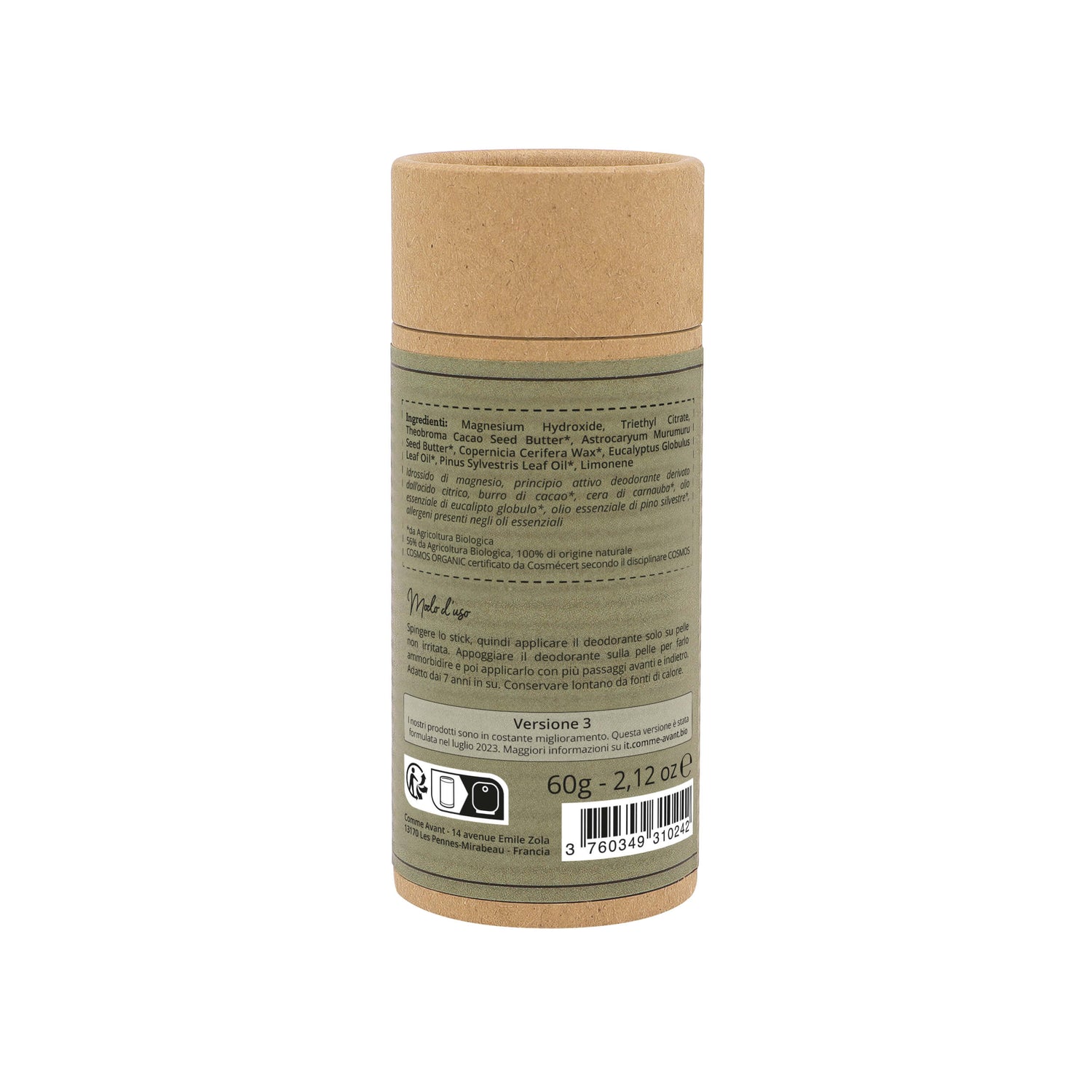 Deodorante solido al burro di cacao Comme Avant