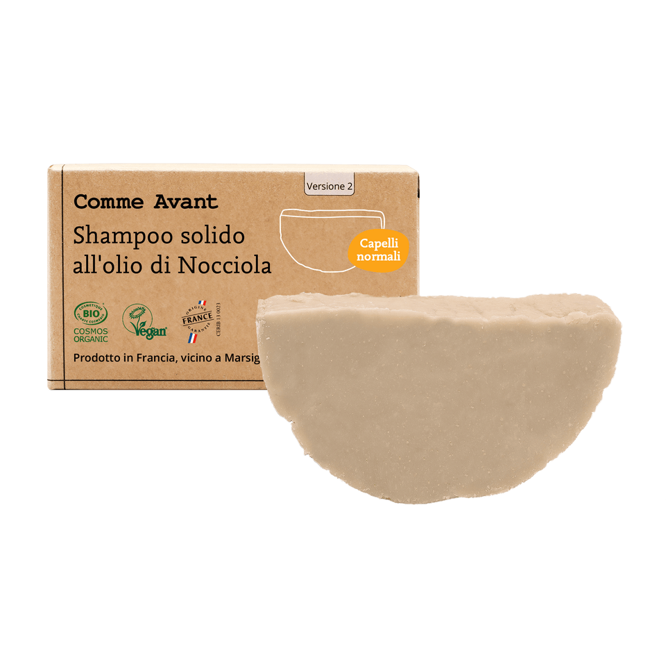 Shampoo solido all'olio di nocciola per capelli normali