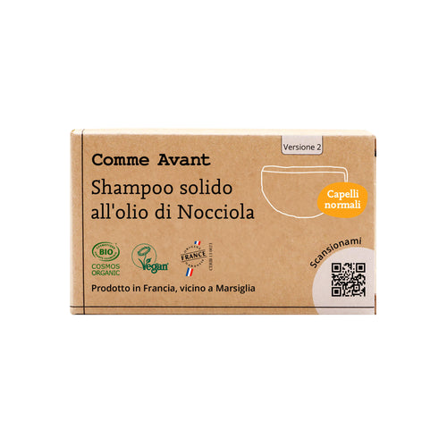 Shampoo solido all'olio di nocciola per capelli normali