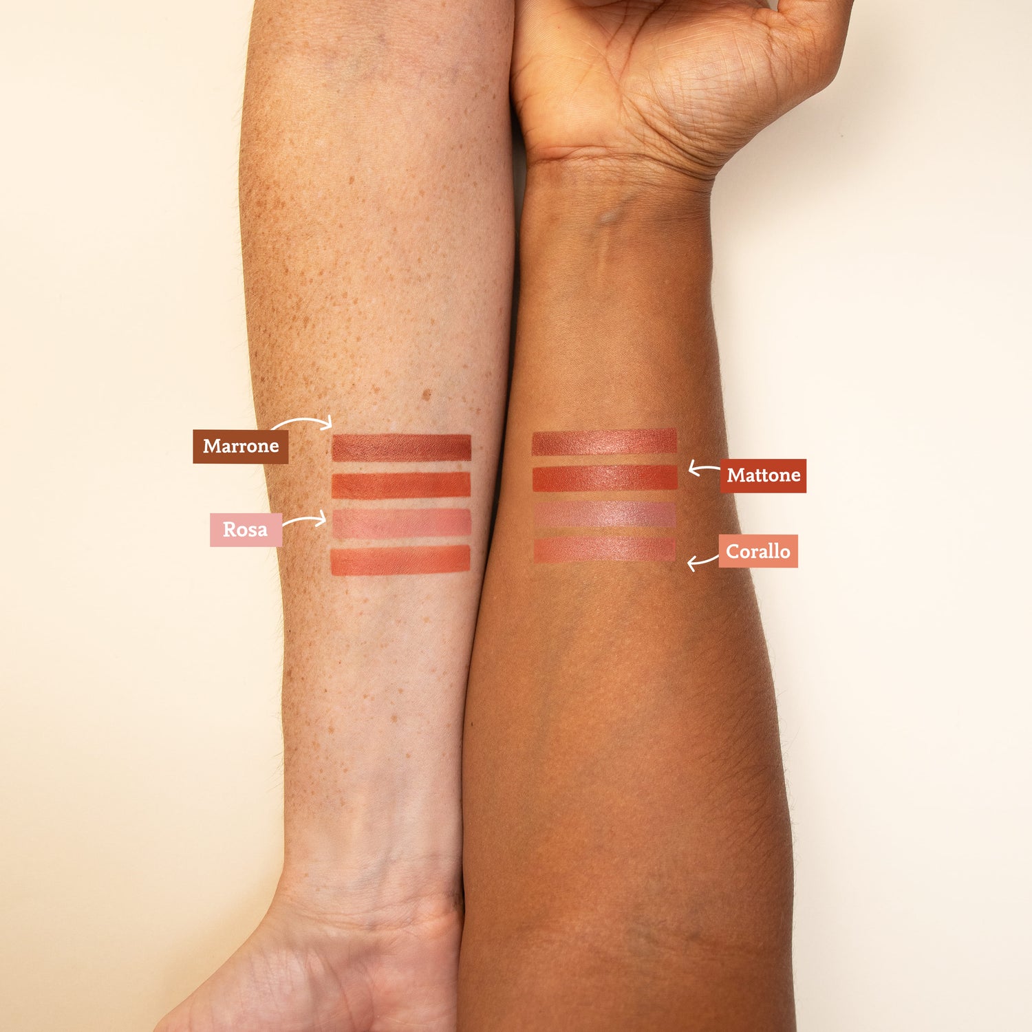 Swatch blush in crema Comme Avant