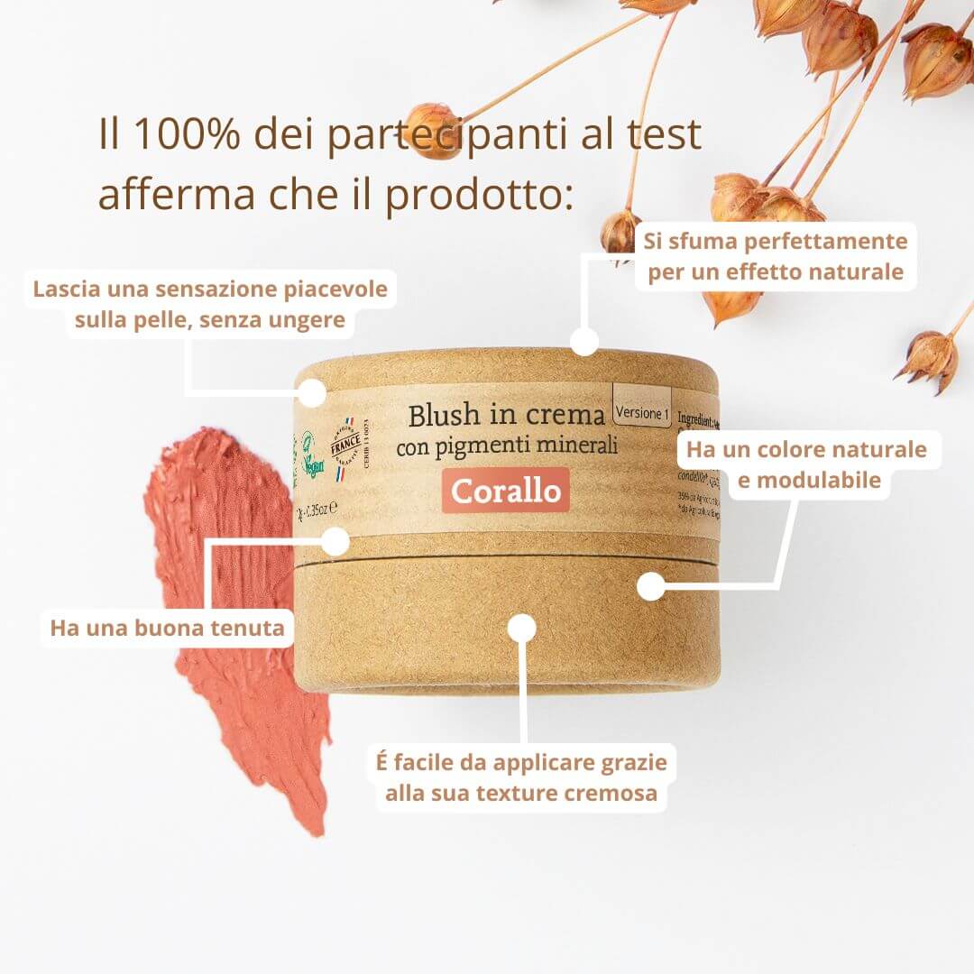 Blush in crema con pigmenti minerali 