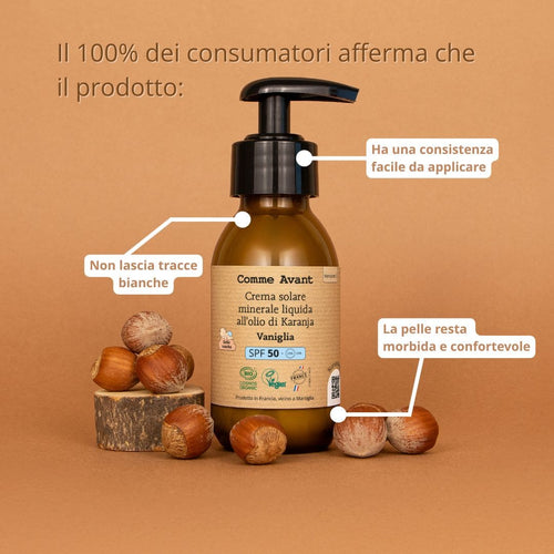 La crema solare di Comme Avant è testata dermatologicamente