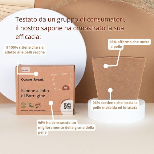 Sapone all'olio di borragine per una pelle morbida ed idratata