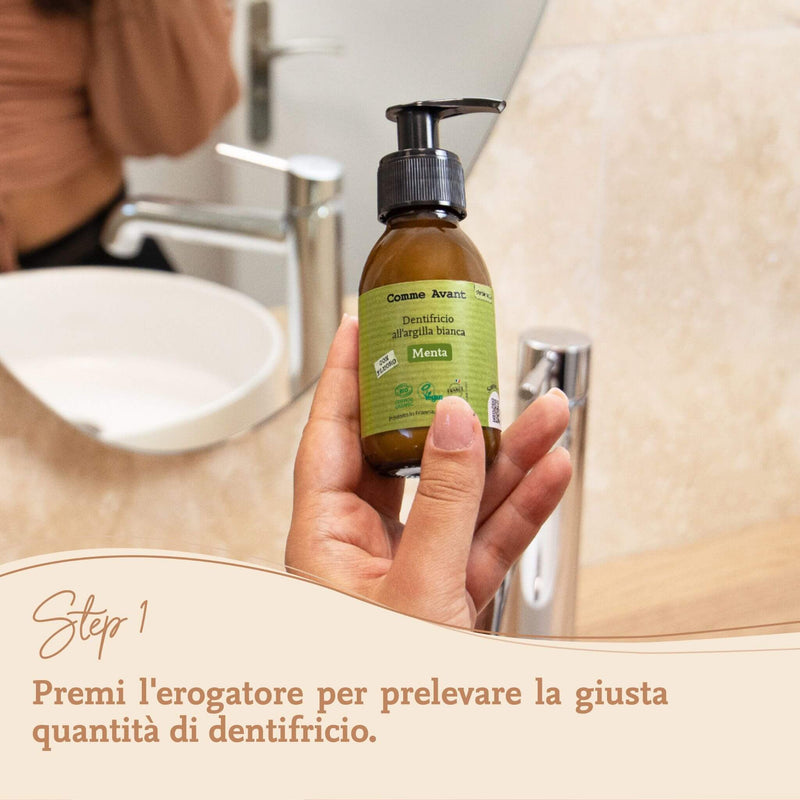 Dentifricio all'argilla bianca gusto menta