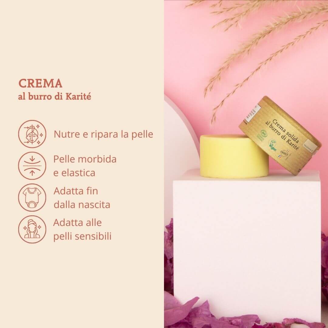 Crema al burro di karité per pelli sensibili
