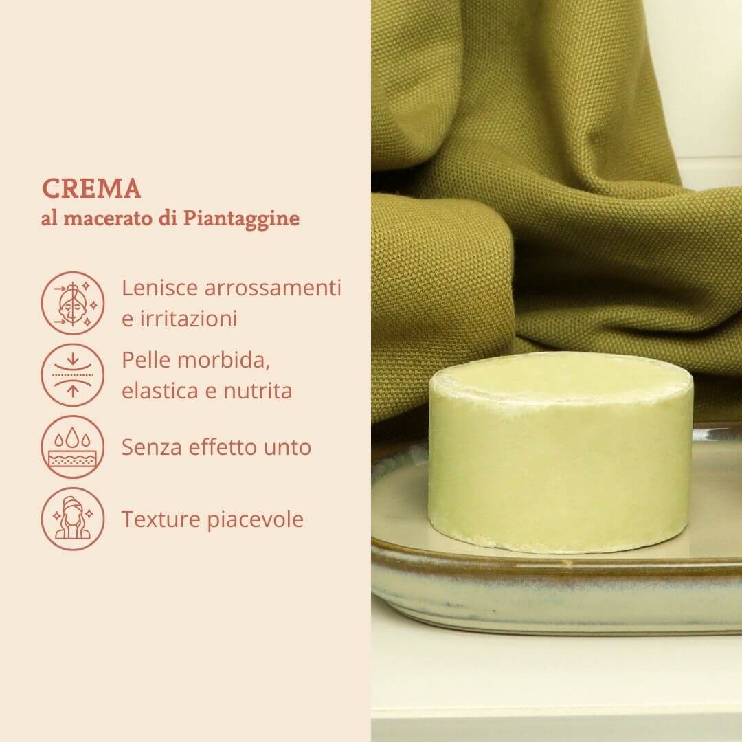 Crema solida lenitiva al macerato di piantaggine 