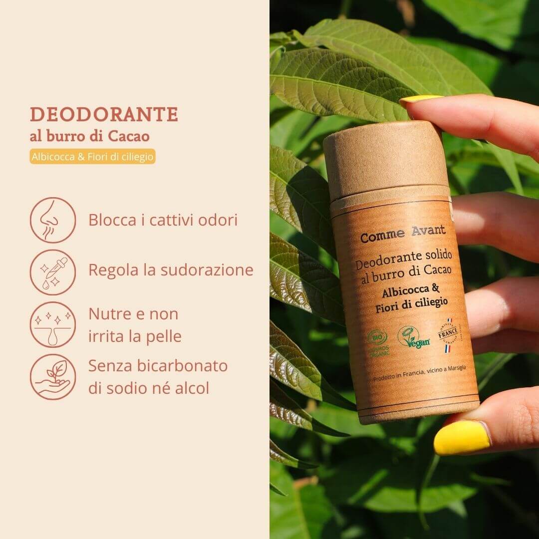 Deodorante solido che non irrita la pelle e regola la sudorazione
