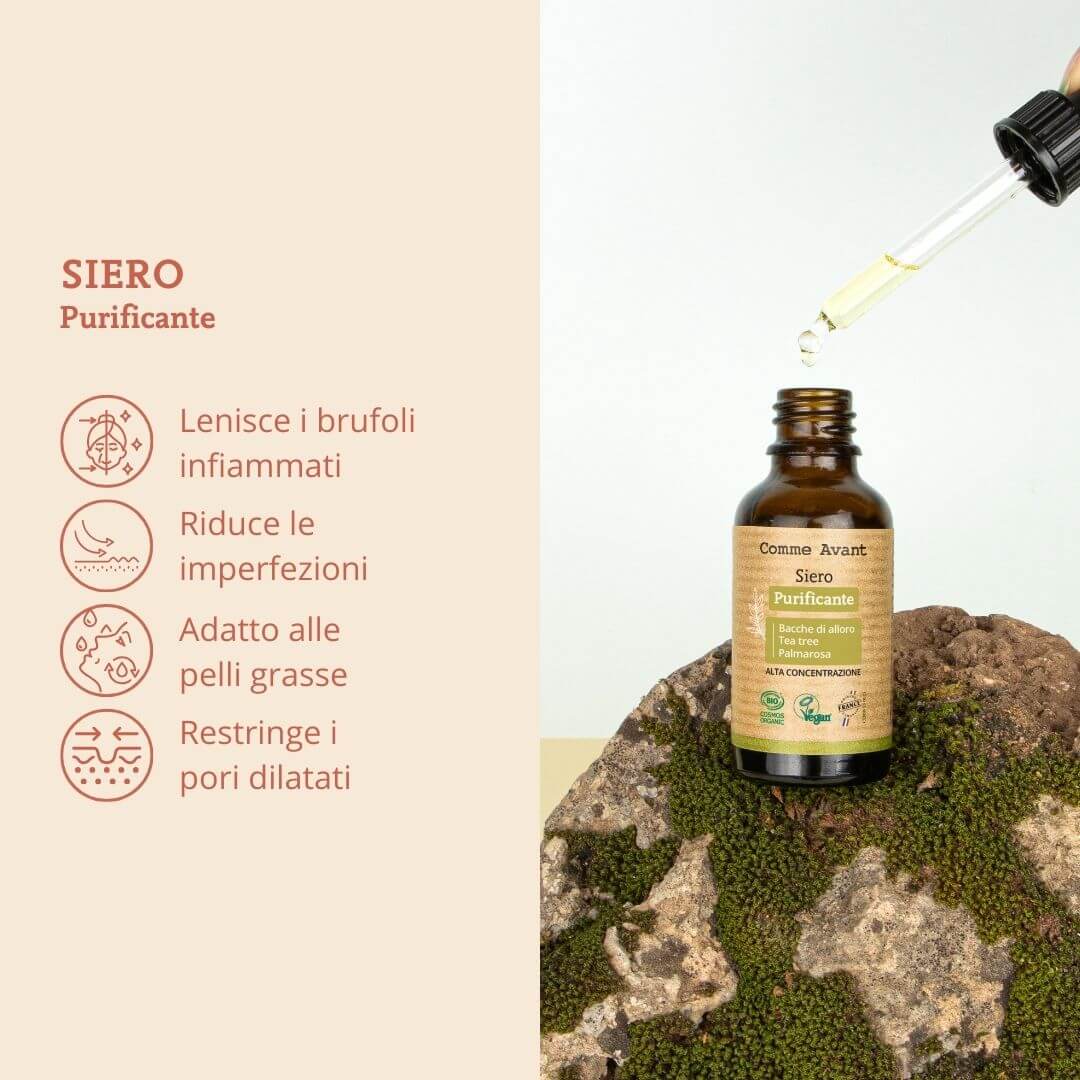 Siero viso purificante adatto alle pelli grasse