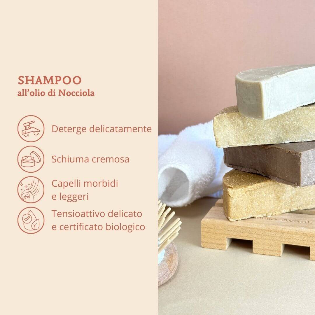 Benefici shampoo solido all'olio di nocciola