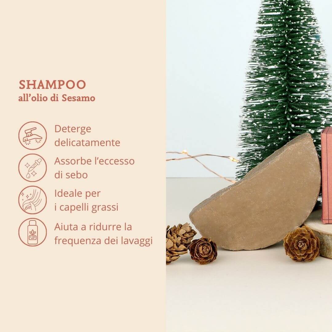 Shampoo soldo naturale e delicato che assorbe l'eccesso di sebo