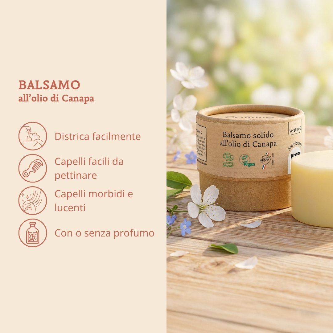 Balsamo all'olio di canap che districa facilmente i capelli