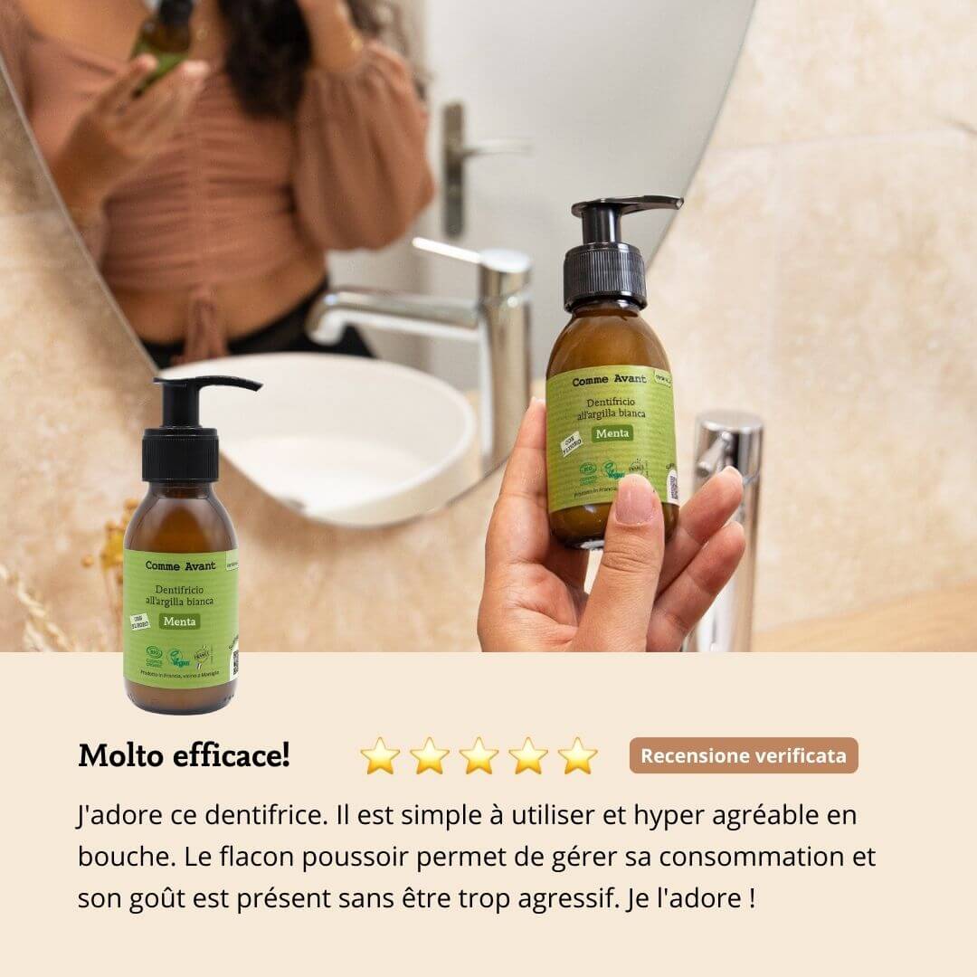 Recensione del dentifricio alla menta di Comme Avant