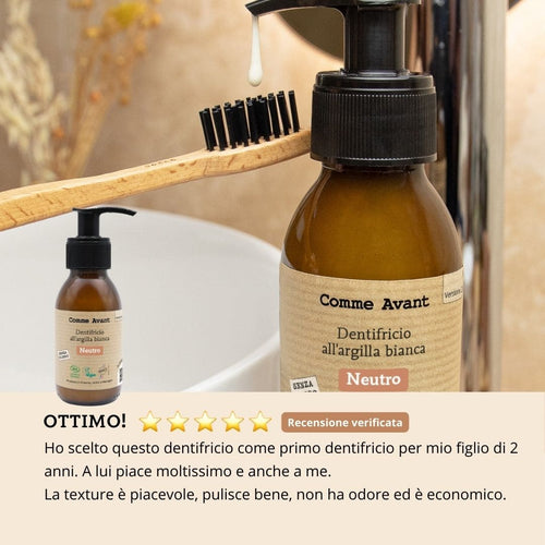 Recensione dentifricio all'argilla bianca