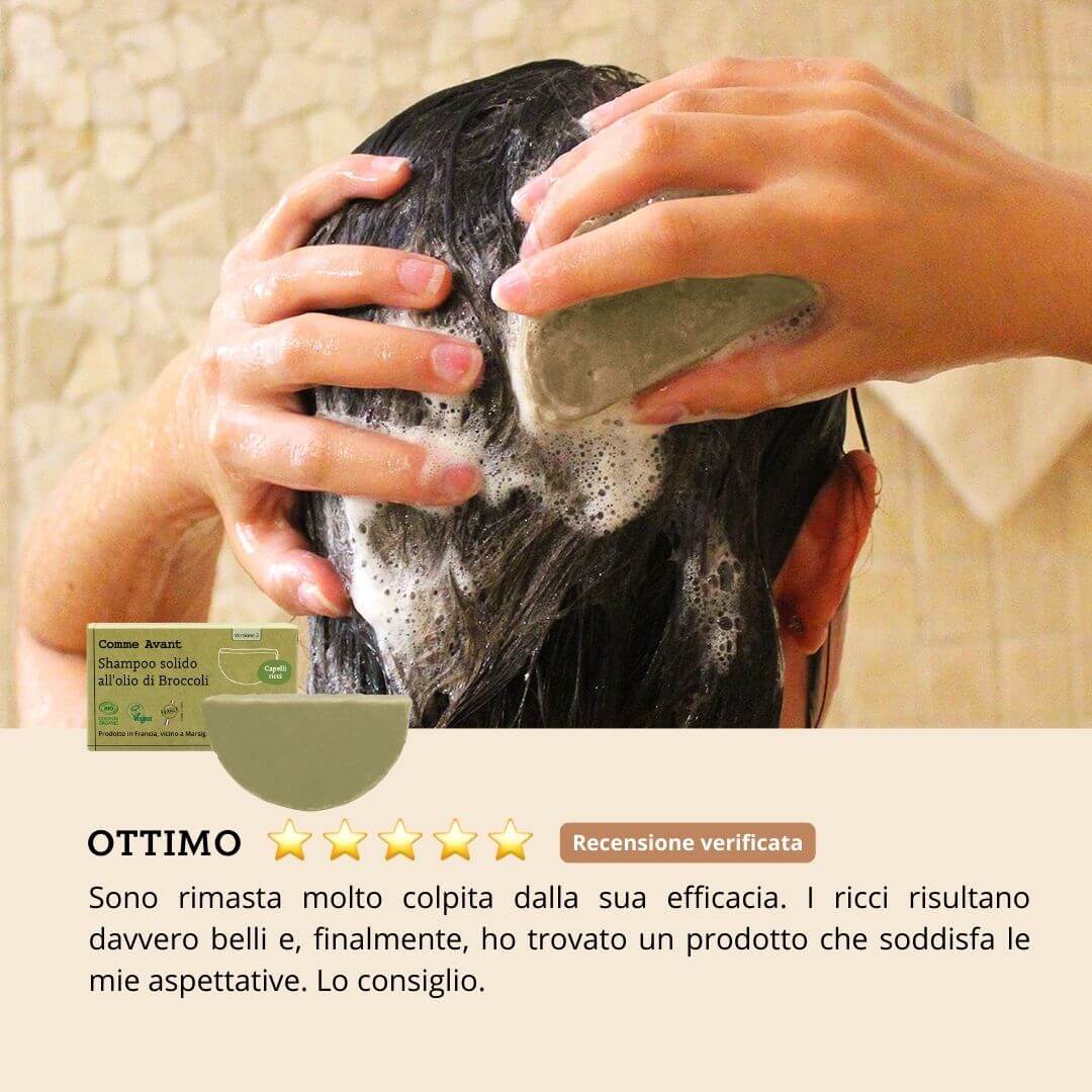 Shampoo solido biologico all'olio di broccoli Comme Avant