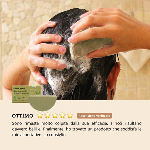 Shampoo solido biologico all'olio di broccoli Comme Avant