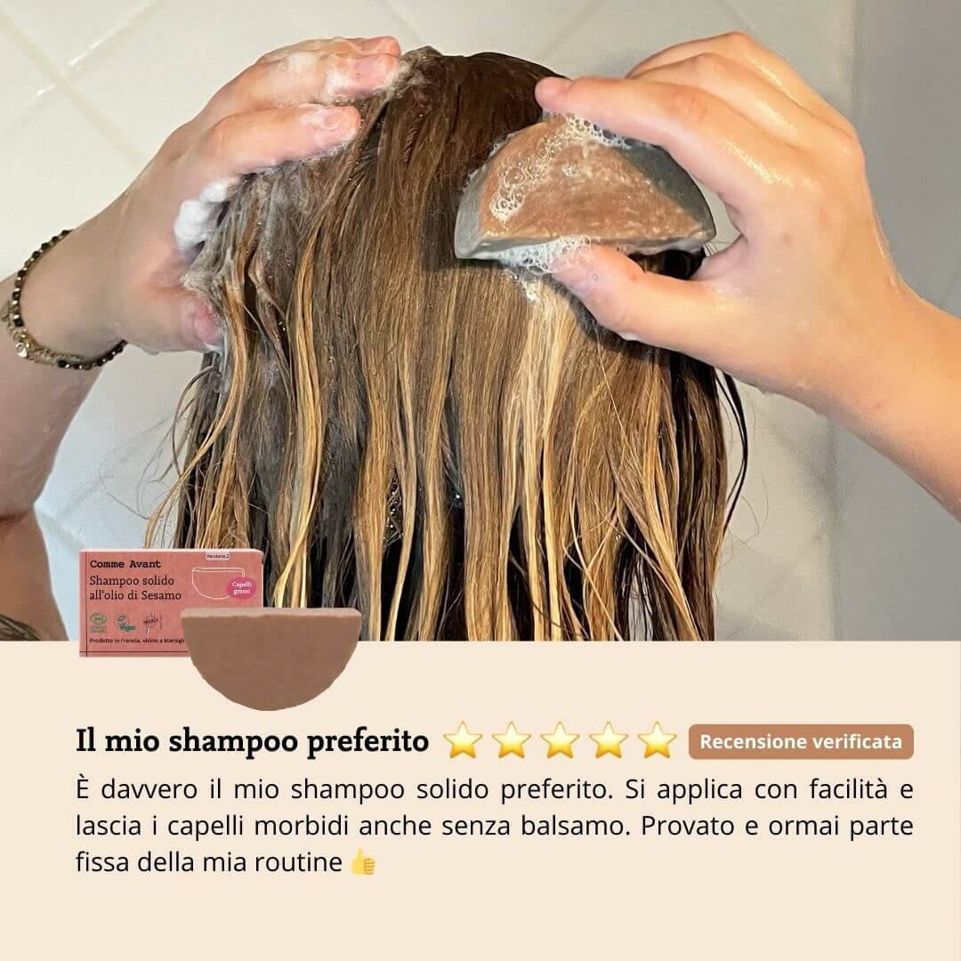 Recensione shampoo solido all'olio di Sesamo Comme Avant