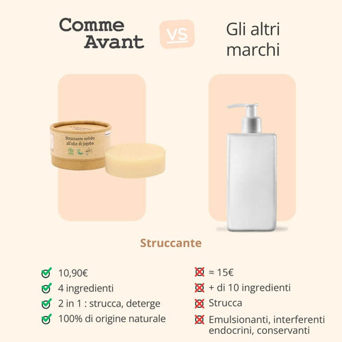 Struccante solido Comme Avant con ingredienti d'origine naturale