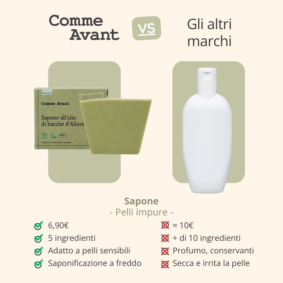 Sapone all'olio di bacche di alloro biologico