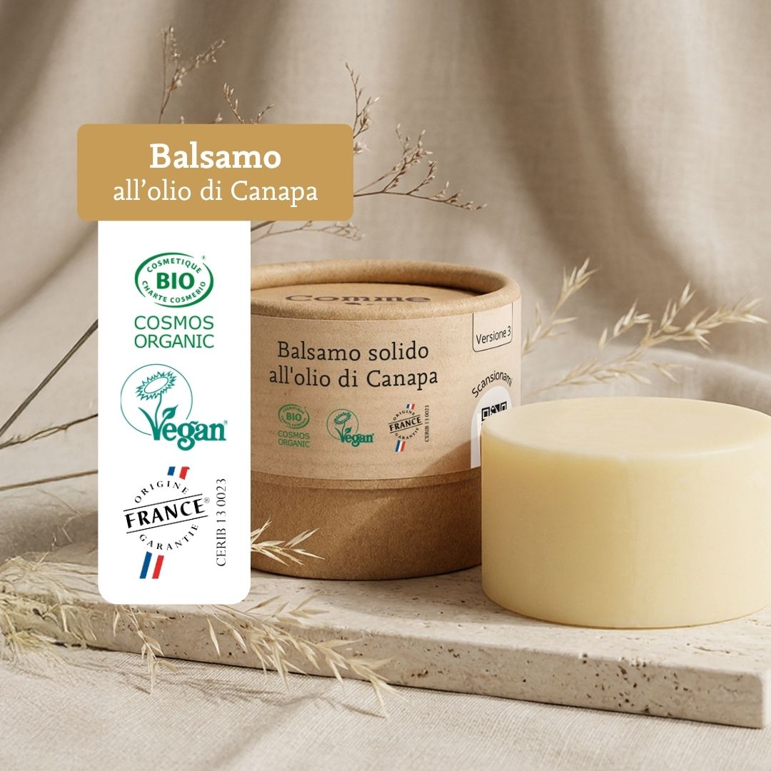Balsamo solido all'olio di Canapa