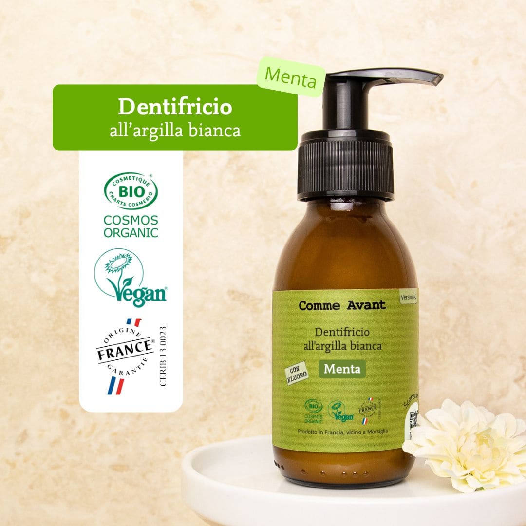 Dentifricio all'argilla bianca con fluoro