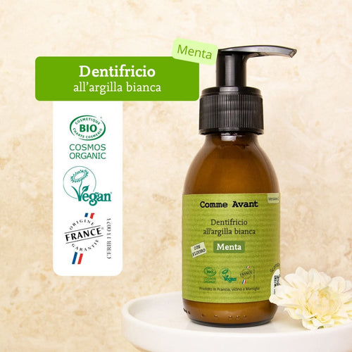 Dentifricio all'argilla bianca con fluoro