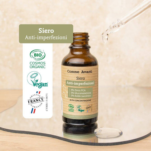 Siero viso anti-imperfezioni naturale e biologico