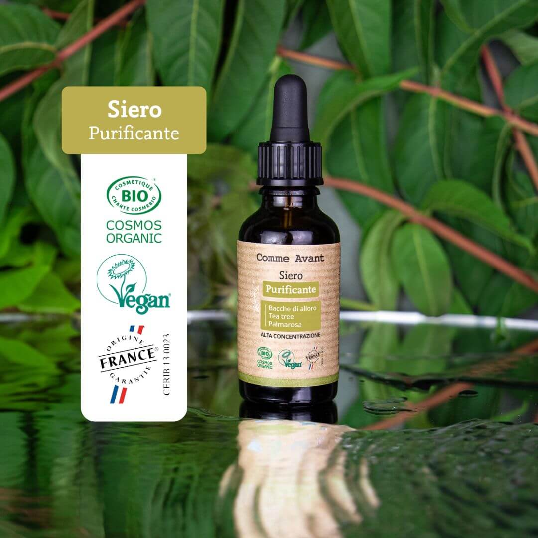 Siero viso purificante biologico e naturale