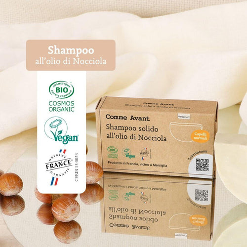 Shampoo solido biologico all'olio di nocciola